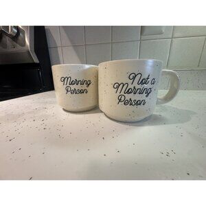 2-2 Pks: Season of Love Stackable Ceramic "Morning/Not Morning Person" Mugs